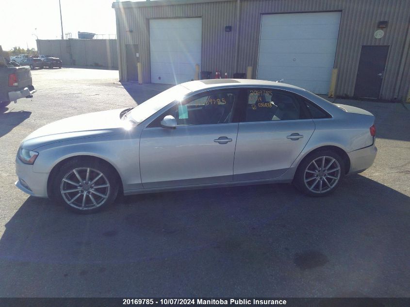 2014 Audi A4 2.0T Quattro VIN: WAUFFCFL0EN036838 Lot: 20169785