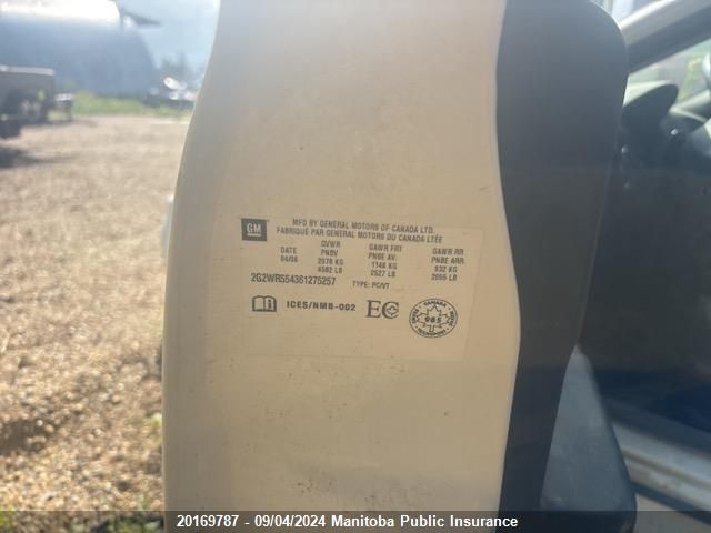 2006 Pontiac Grand Prix Gt VIN: 2G2WR554361275257 Lot: 20169787