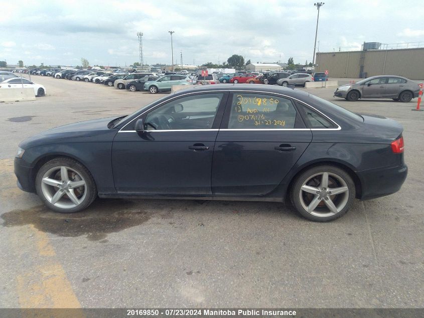 2012 Audi A4 2.0T Quattro VIN: WAUFFCFLXCA074176 Lot: 20169850