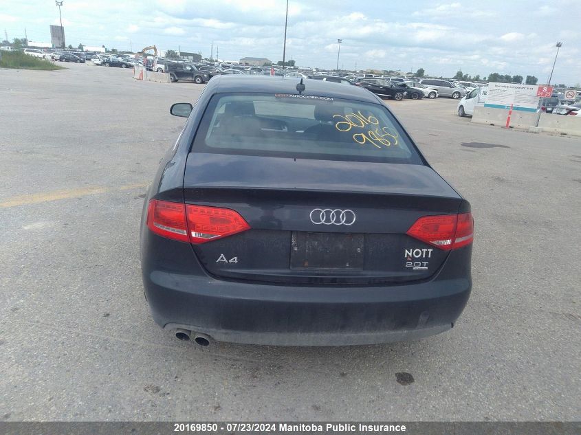 2012 Audi A4 2.0T Quattro VIN: WAUFFCFLXCA074176 Lot: 20169850