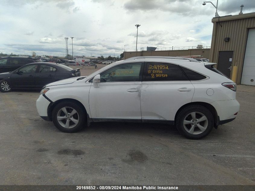 2010 Lexus Rx350 VIN: 2T2BK1BA8AC003939 Lot: 20169852
