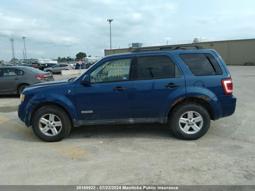 2008 Ford Escape Hybrid VIN: 1FMCU59H18KB39895 Lot: 20169922