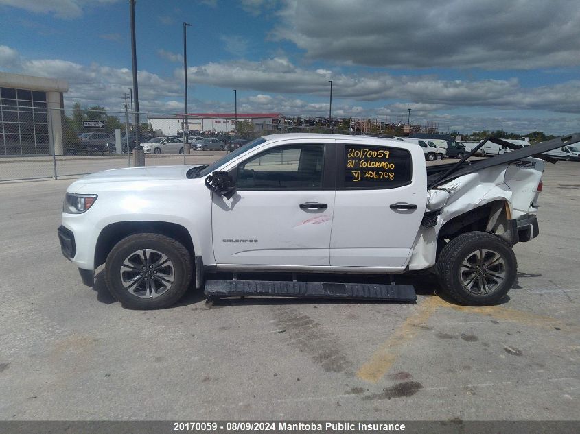 2021 Chevrolet Colorado Z71 Crew Cab VIN: 1GCGTDEN7M1206708 Lot: 20170059