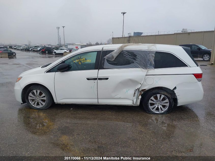 2016 Honda Odyssey Se VIN: 5FNRL5H30GB500987 Lot: 20170066