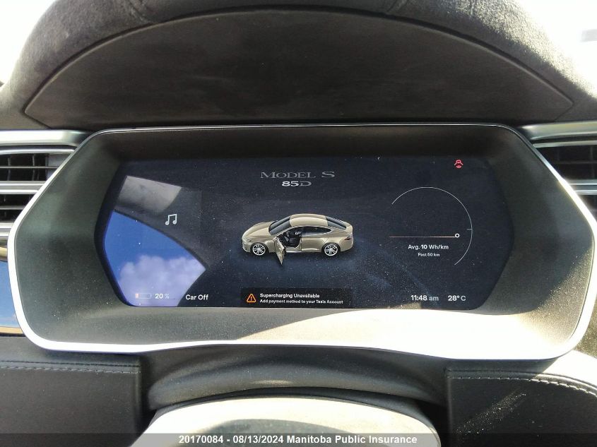 2015 Tesla Model S 85D VIN: 5YJSA1E25FF119095 Lot: 20170084