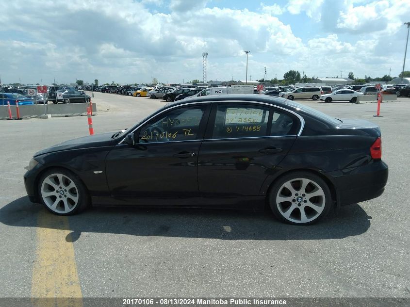 2007 BMW 335Xi VIN: WBAVD53527AV14688 Lot: 20170106