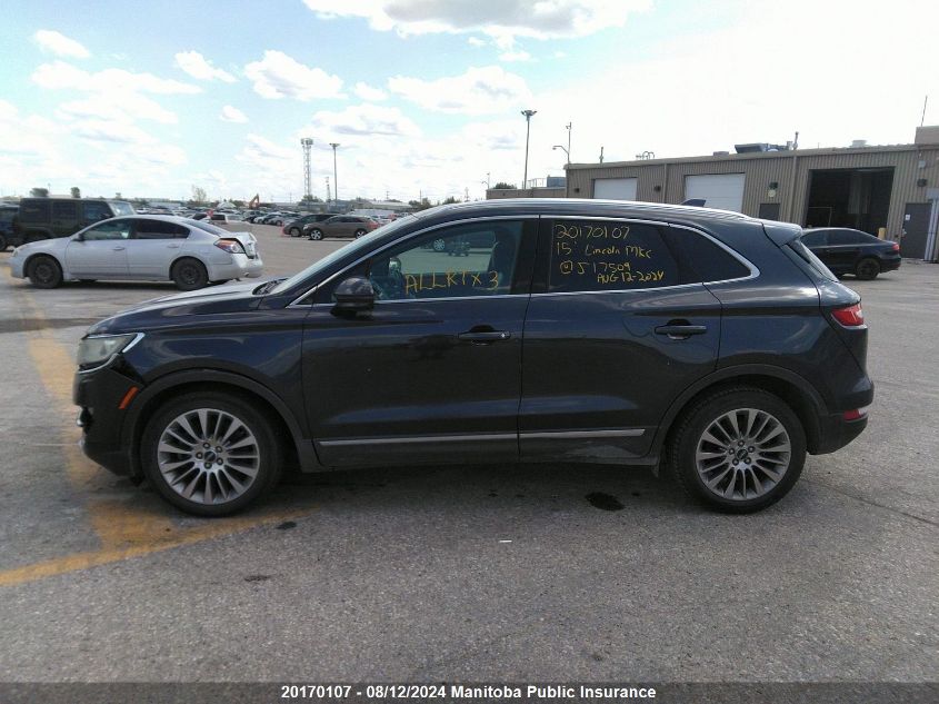 2015 Lincoln Mkc VIN: 5LMCJ2A90FUJ17509 Lot: 20170107