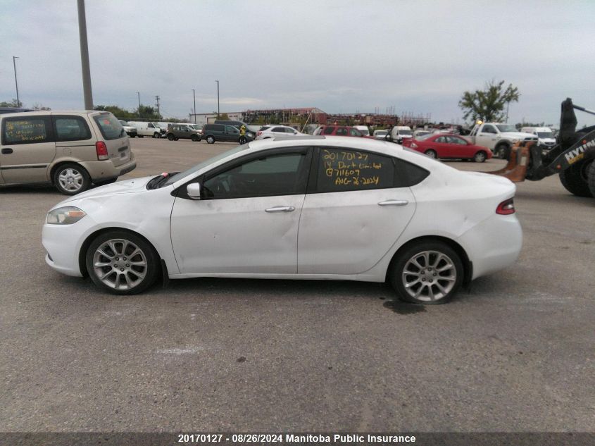 2014 Dodge Dart Limited VIN: 1C3CDFCB4ED711609 Lot: 20170127