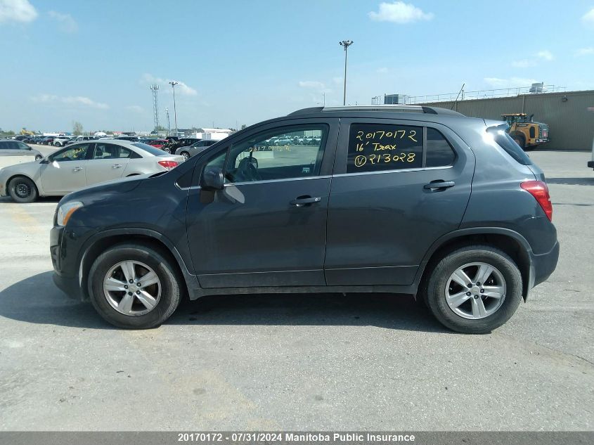 2016 Chevrolet Trax Lt VIN: 3GNCJPSB3GL213028 Lot: 20170172