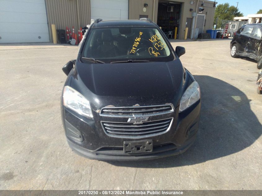 2016 Chevrolet Trax Lt VIN: 3GNCJPSBXGL221787 Lot: 20170250