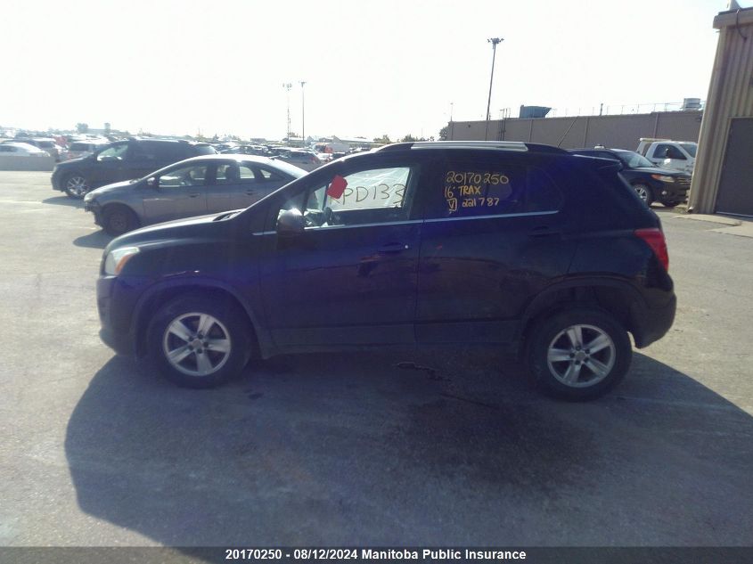 2016 Chevrolet Trax Lt VIN: 3GNCJPSBXGL221787 Lot: 20170250