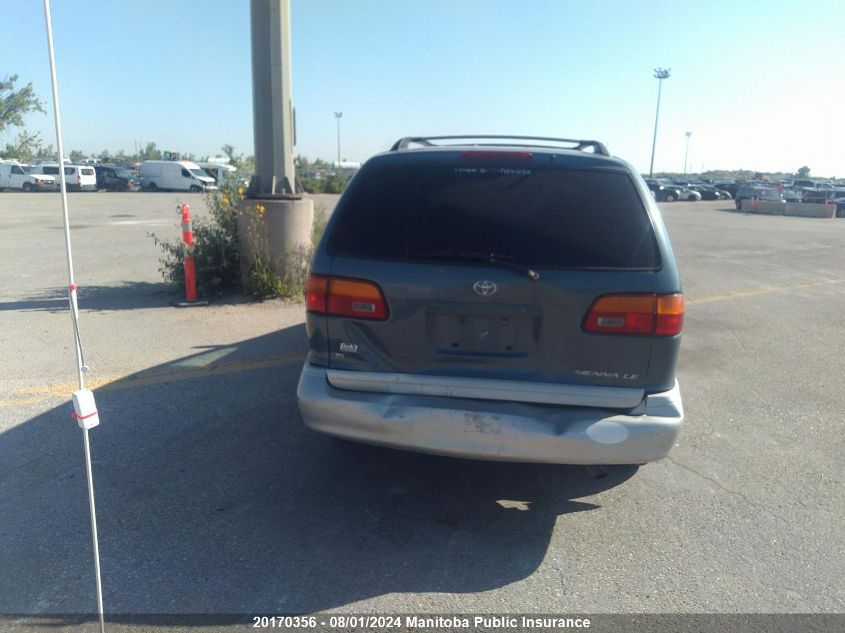 2000 Toyota Sienna Le V6 VIN: 4T3ZF13C3YU256951 Lot: 20170356
