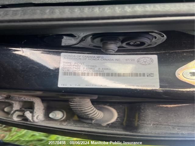 2020 Honda Civic Lx VIN: 2HGFC2F52LH026648 Lot: 20170458