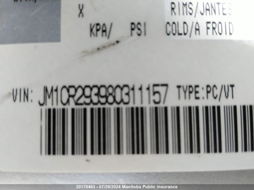 2008 Mazda 5 Mazda Gt VIN: JM1CR293980311157 Lot: 20170463