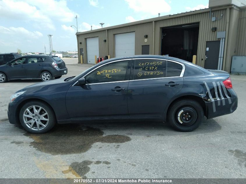 2012 Infiniti G37X VIN: JN1CV6AR7CM678730 Lot: 20170552