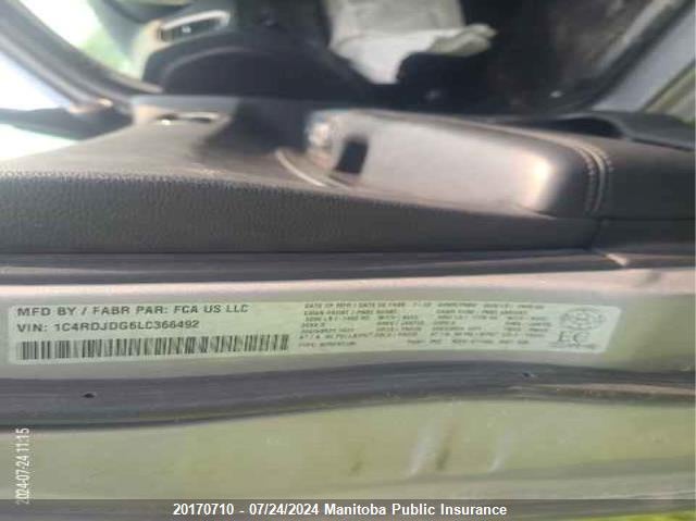 2020 Dodge Durango Gt VIN: 1C4RDJDG6LC366492 Lot: 20170710