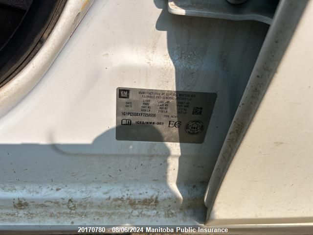 2015 Chevrolet Cruze Lt Turbo VIN: 1G1PC5SBXF7258956 Lot: 20170780