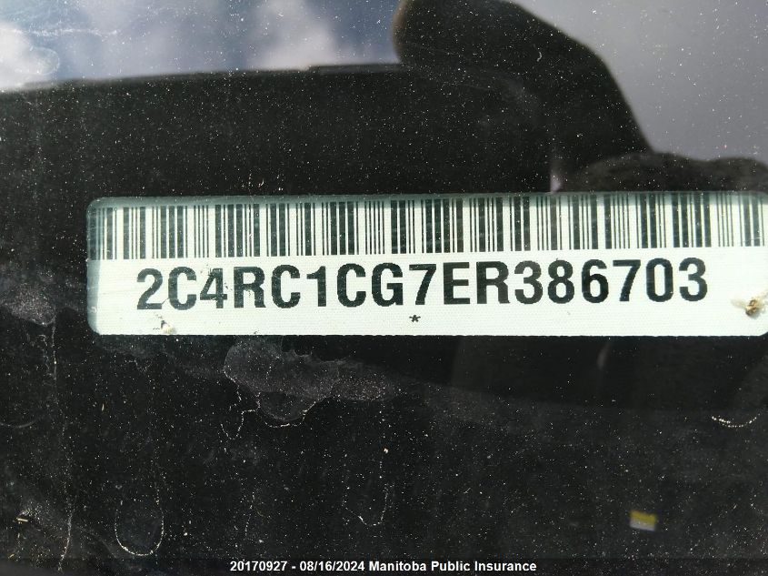 2014 Chrysler Town & Country Touring VIN: 2C4RC1CG7ER386703 Lot: 20170927