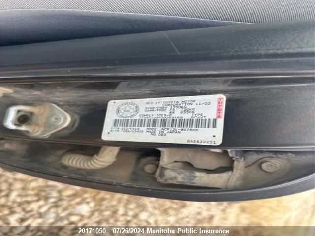 2003 Toyota Echo VIN: JTDBT123X30269169 Lot: 20171050