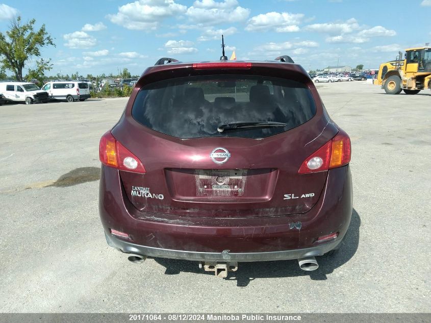 2009 Nissan Murano Sl VIN: JN8AZ18W89W112021 Lot: 20171064