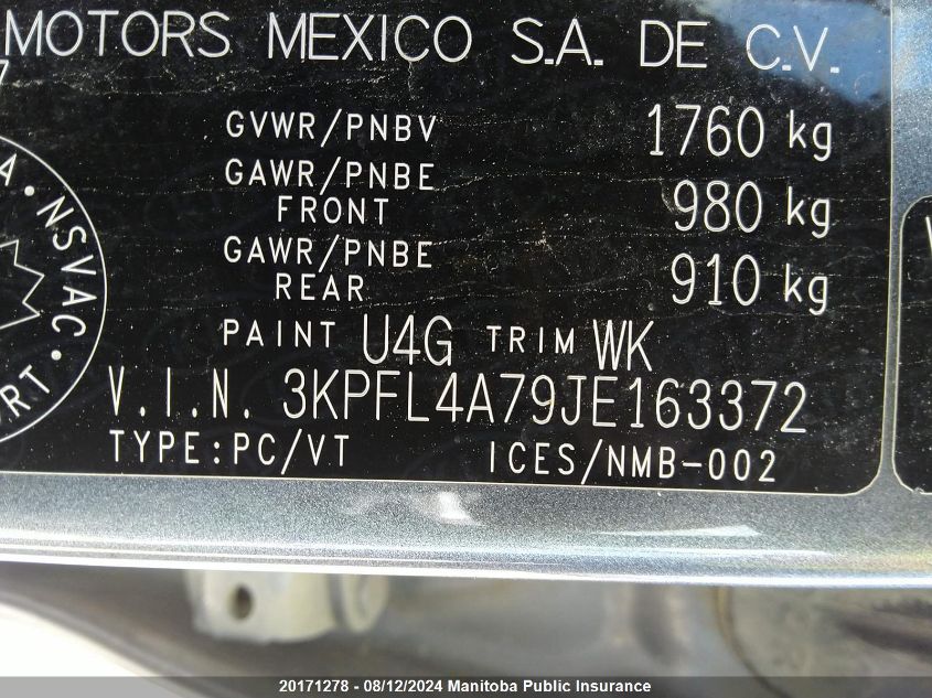 2018 Kia Forte Lx VIN: 3KPFL4A79JE163372 Lot: 20171278