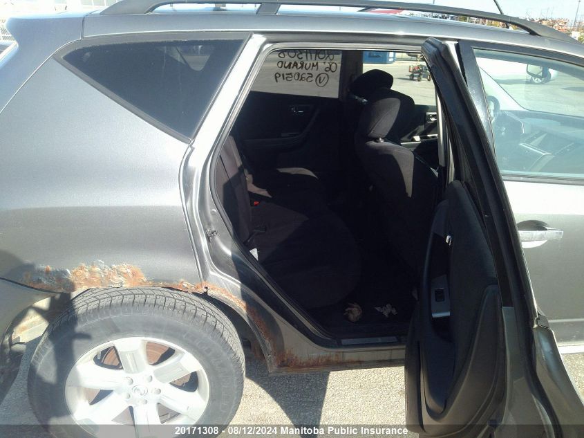 2006 Nissan Murano Sl VIN: JN8AZ08W26W520519 Lot: 20171308