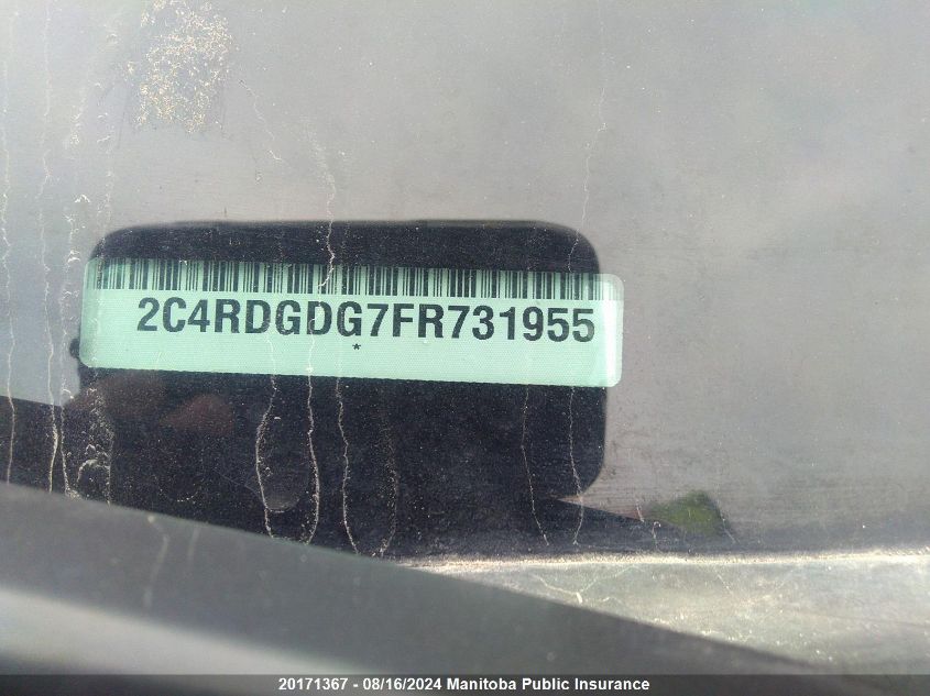 2015 Dodge Grand Caravan Crew VIN: 2C4RDGDG7FR731955 Lot: 20171367