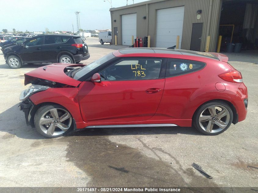 2014 Hyundai Veloster Turbo VIN: KMHTC6AE9EU185789 Lot: 20171497