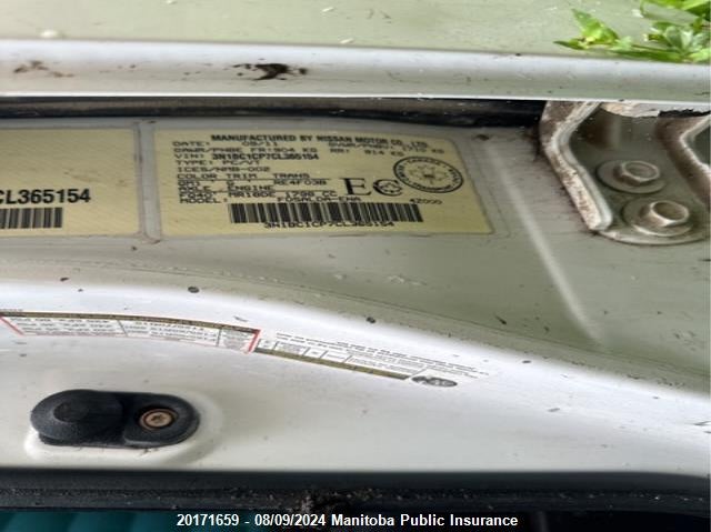 2012 Nissan Versa 1.8 S VIN: 3N1BC1CP7CL365154 Lot: 20171659