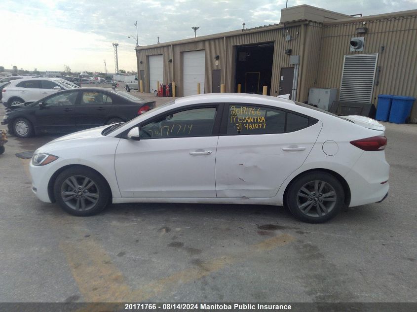 2017 Hyundai Elantra Gl VIN: KMHD84LFXHU421077 Lot: 20171766