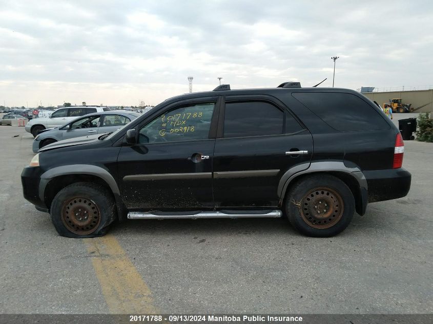 2001 Acura Mdx VIN: 2HNYD18611H002918 Lot: 20171788