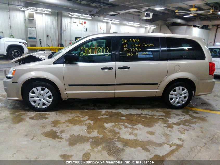 2014 Dodge Grand Caravan Se VIN: 2C4RDGBG0ER136916 Lot: 20171803