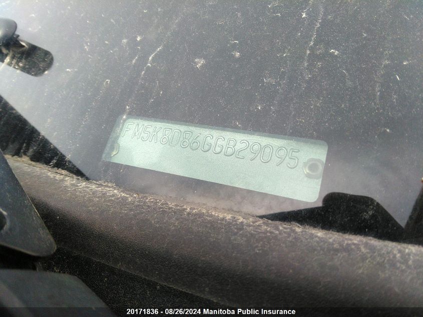 2016 Ford Explorer Xlt VIN: 1FM5K8D86GGB29095 Lot: 20171836