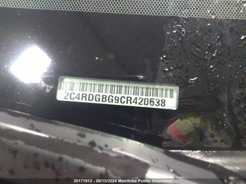 2012 Dodge Grand Caravan Sxt VIN: 2C4RDGBG9CR420638 Lot: 20171912