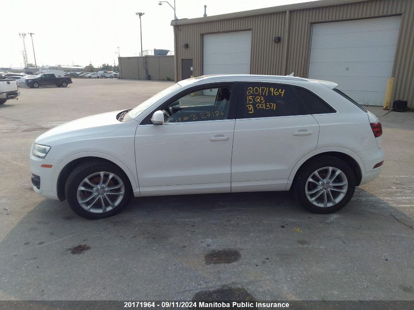 2015 Audi Q3 VIN: WA1GFEFS3FR001371 Lot: 20171964