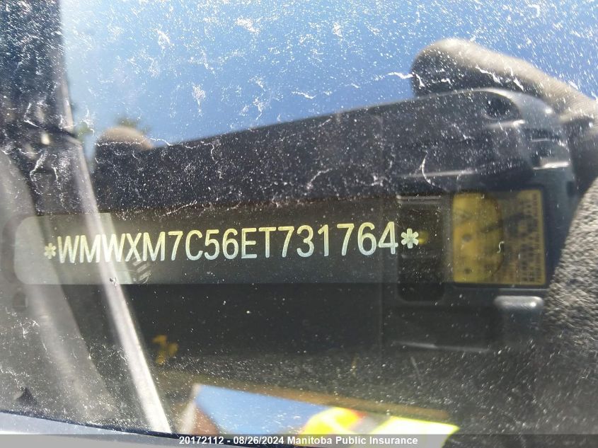 2014 Mini Cooper S VIN: WMWXM7C56ET731764 Lot: 20172112