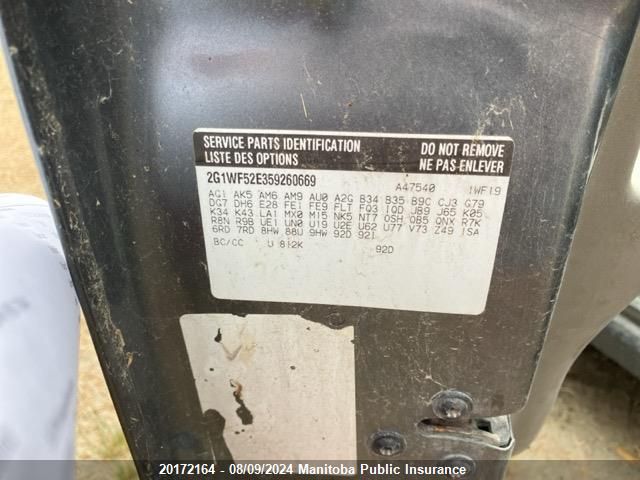 2005 Chevrolet Impala VIN: 2G1WF52E359260669 Lot: 20172164