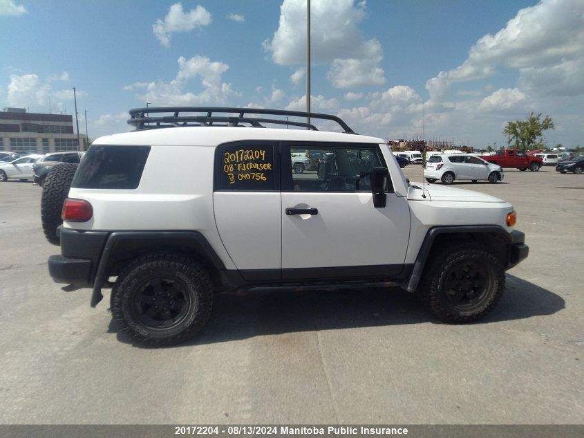 2008 Toyota Fj Cruiser VIN: JTEBU11F98K040756 Lot: 20172204