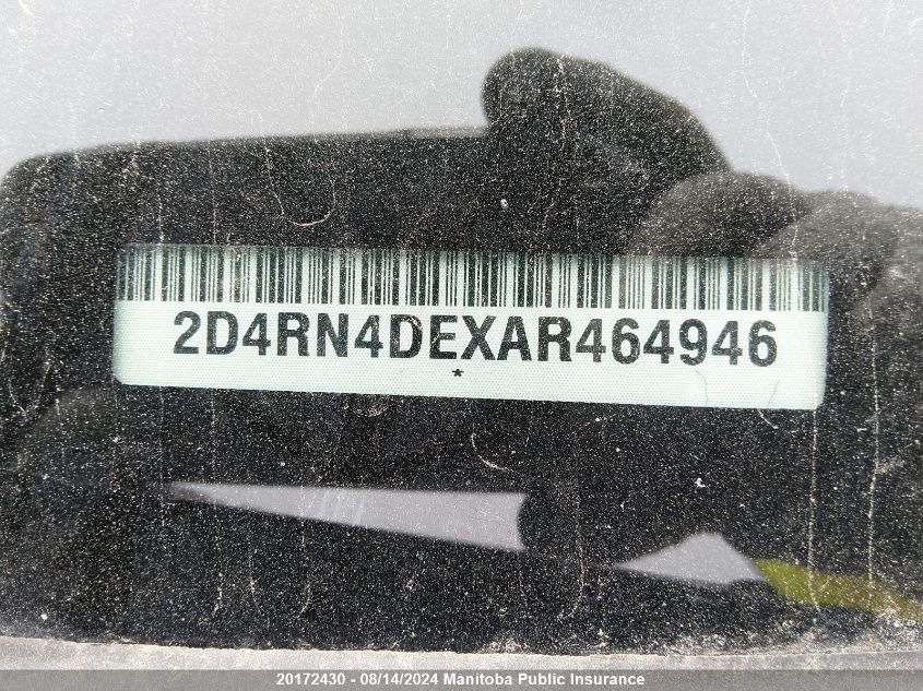 2010 Dodge Grand Caravan Se VIN: 2D4RN4DEXAR464946 Lot: 20172430