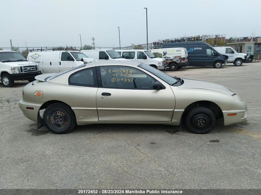 2003 Pontiac Sunfire VIN: 3G2JB12F33S110337 Lot: 20172452