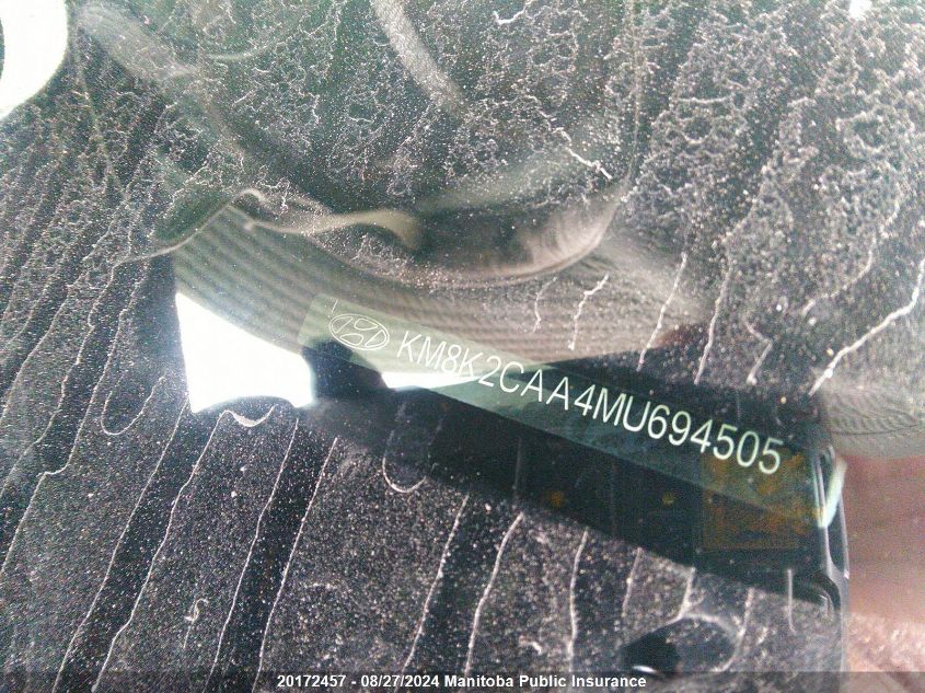 2021 Hyundai Kona Preferred VIN: KM8K2CAA4MU694505 Lot: 20172457