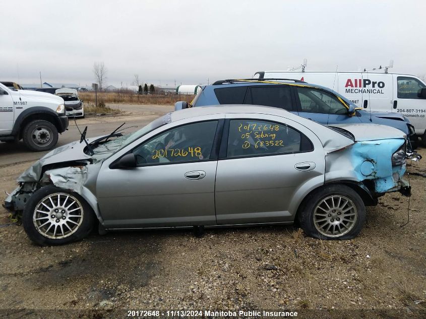 2005 Chrysler Sebring Touring VIN: 1C3EL56R35N683522 Lot: 20172648