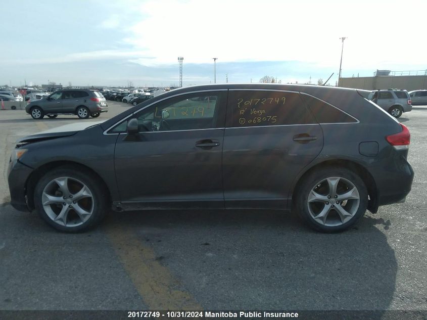 2012 Toyota Venza V6 VIN: 4T3BK3BB2CU068075 Lot: 20172749