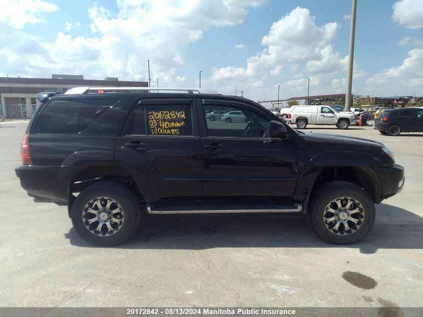 2003 Toyota 4Runner Limited V6 VIN: JTEBU17R038001285 Lot: 20172842