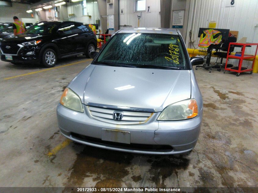 2003 Honda Civic Dx VIN: 2HGES161X3H947473 Lot: 20172933