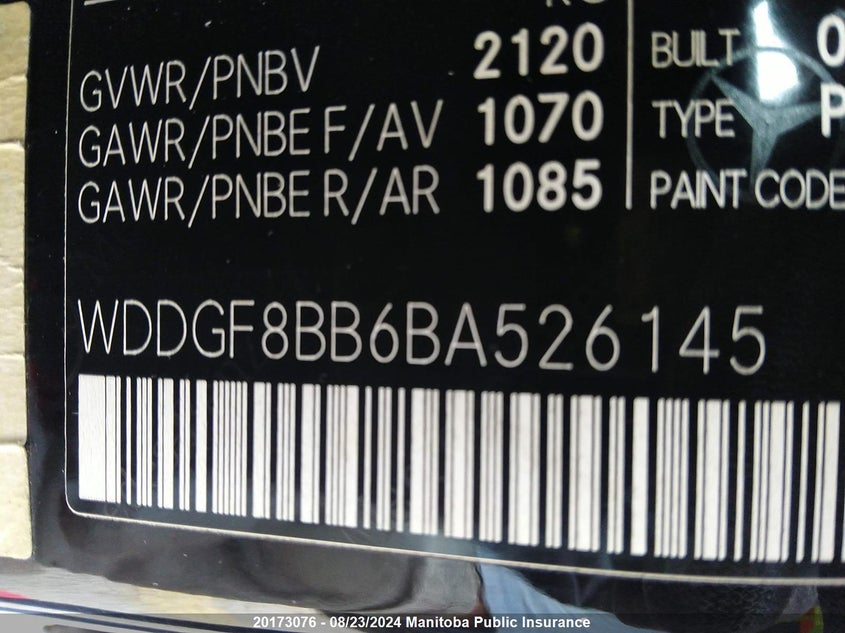 2011 Mercedes Benz C300W 4Matic VIN: WDDGF8BB6BA526145 Lot: 20173076