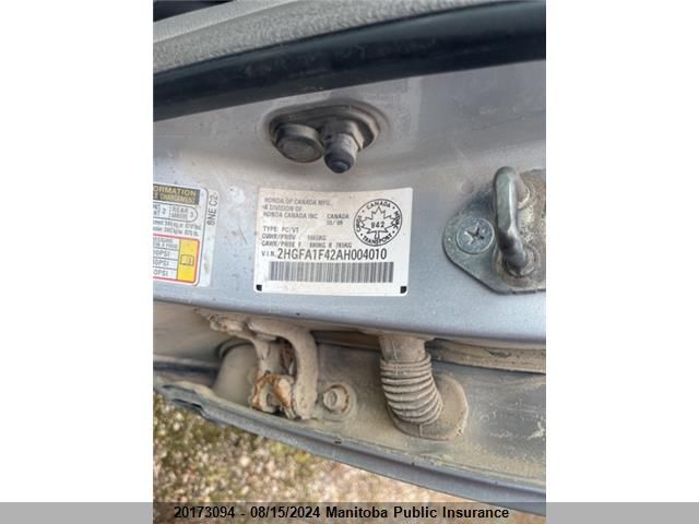 2010 Honda Civic Dx-G VIN: 2HGFA1F42AH004010 Lot: 20173094