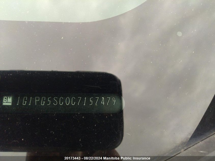 2012 Chevrolet Cruze Lt Turbo VIN: 1G1PG5SC0C7157479 Lot: 20173443