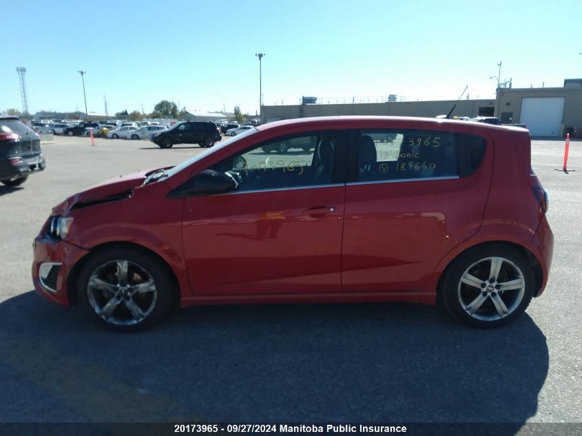 2013 Chevrolet Sonic Rs VIN: 1G1JG6SB7D4189660 Lot: 20173965