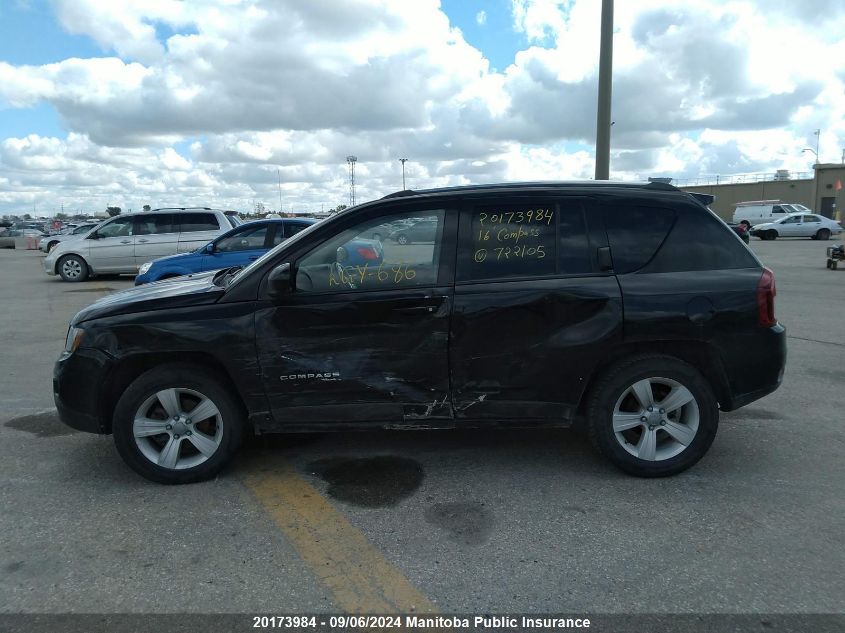 2016 Jeep Compass High Altitude VIN: 1C4NJDABXGD722105 Lot: 20173984